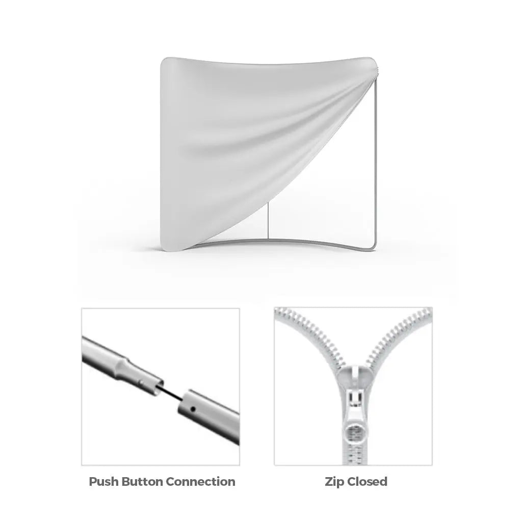 WaveLine® Display Wall - Curved Single Sided 8ft/2.4m Wide image 1