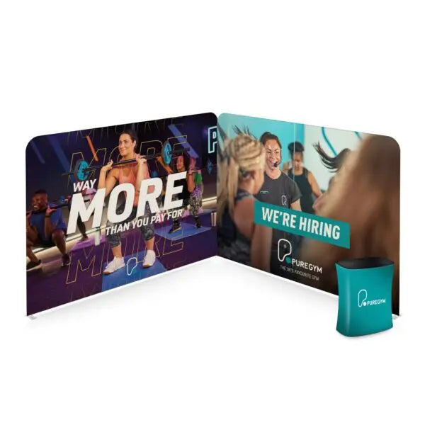 3m x 3m Soft Touch "L" Shaped Stand + Square Counter image 0