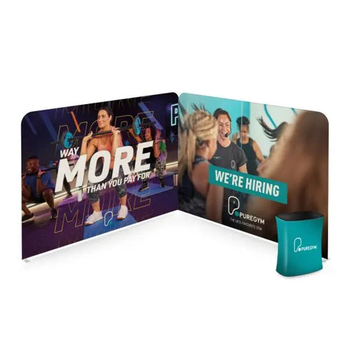 3m x 3m Soft Touch "L" Shaped Stand + Square Counter image 0