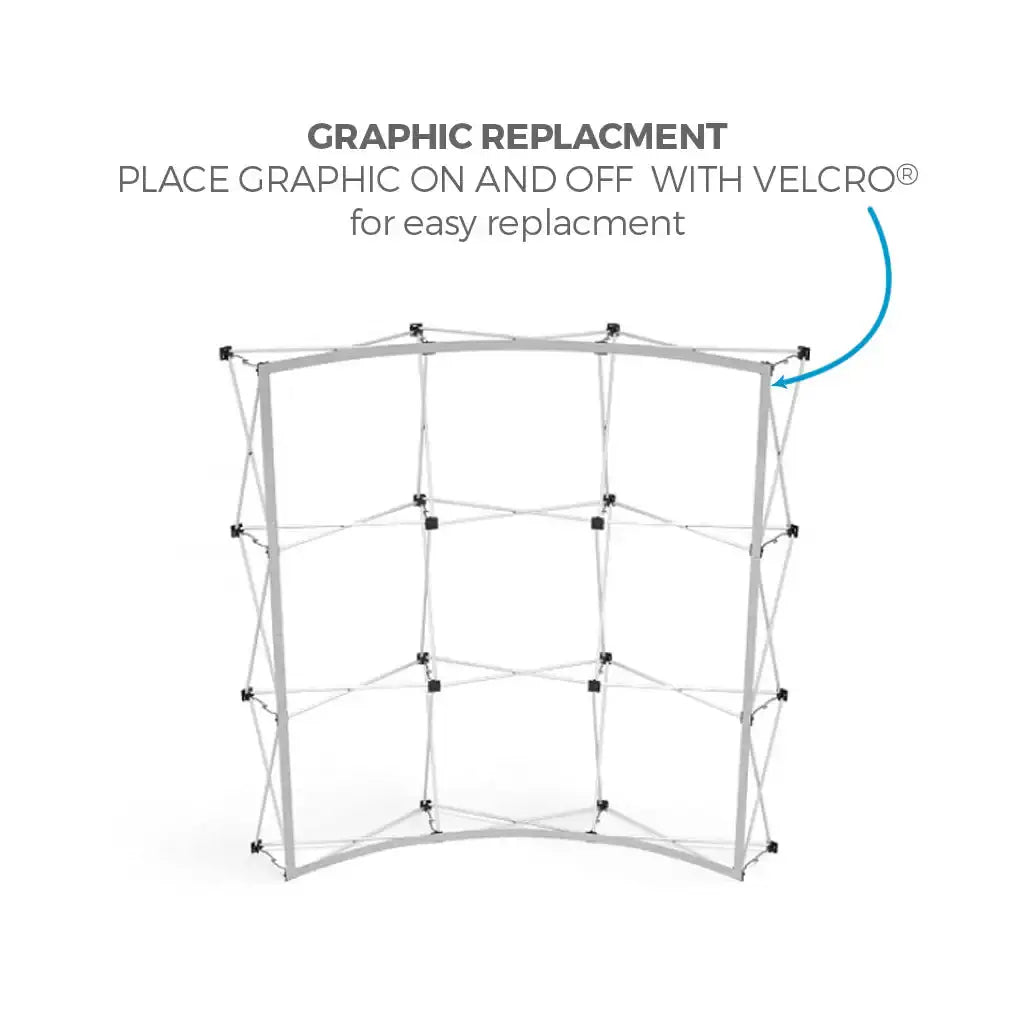OneFabric Pop-up Display - Curved w/ End Caps 8ft Wide image 7
