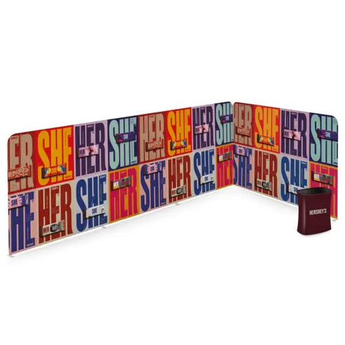 6m x 3m Soft Touch "L" Shapped Stand + Square Counter image 0