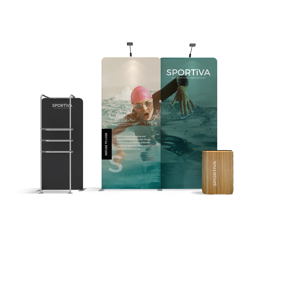 WaveLine Media® WLMII Tension Fabric Display Kit 03 – Double-SidedWaveLine Media® WLMII Tension Fabric Display Kit 03 – Double-Sided