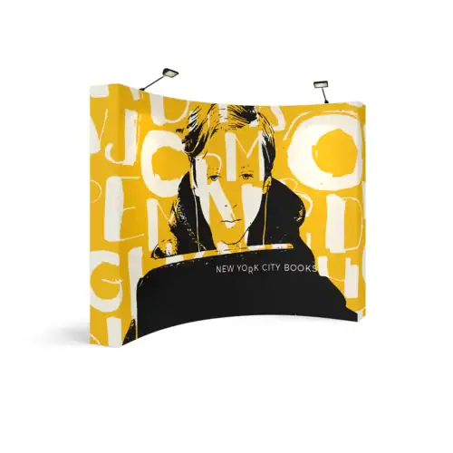 OneFabric Pop-up Display - Curved w/ End Caps 10ft Wide